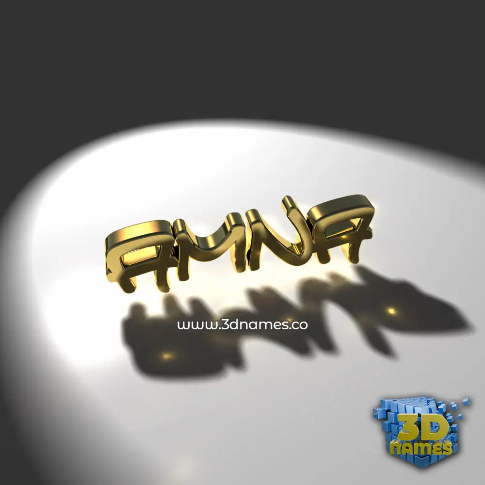 amna in Gold Shine style - 3D name wallpaper