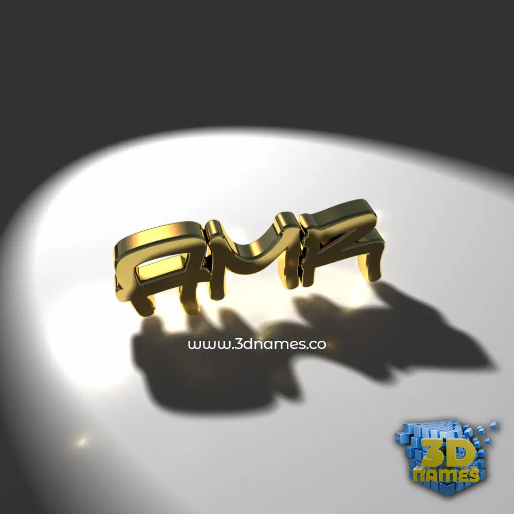 amr in Gold Shine style - 3D name wallpaper