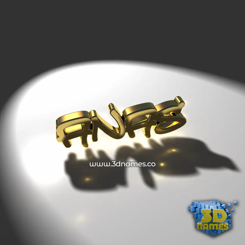 anas in Gold Shine style - 3D name wallpaper