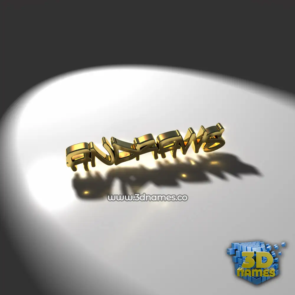 andraws in Gold Shine style - 3D name wallpaper