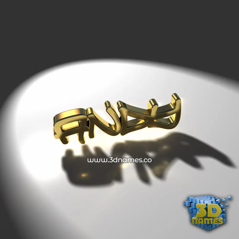 andy in Gold Shine style - 3D name wallpaper