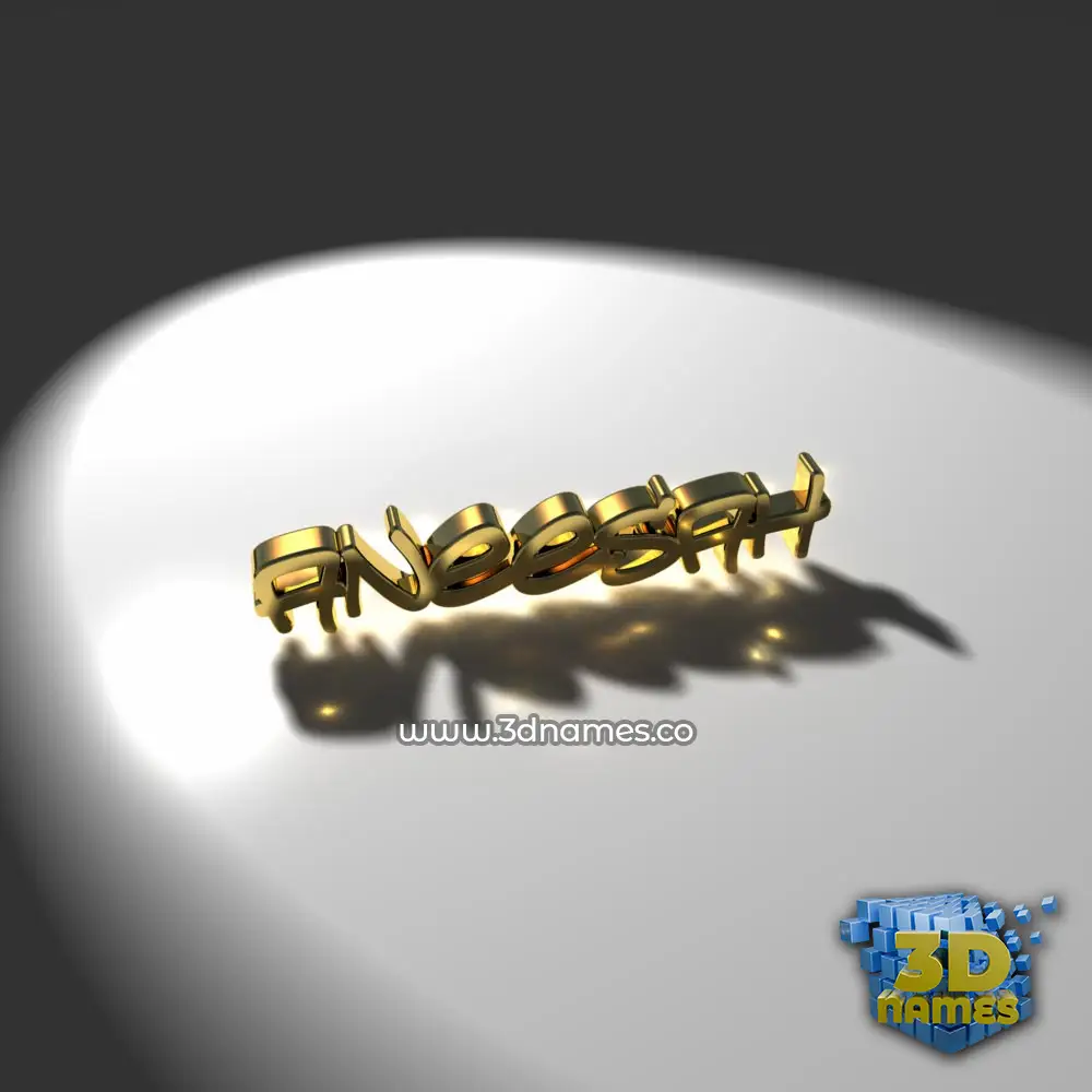 aneesah in Gold Shine style - 3D name wallpaper