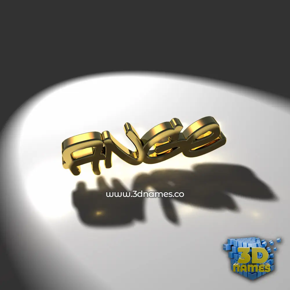 ange in Gold Shine style - 3D name wallpaper