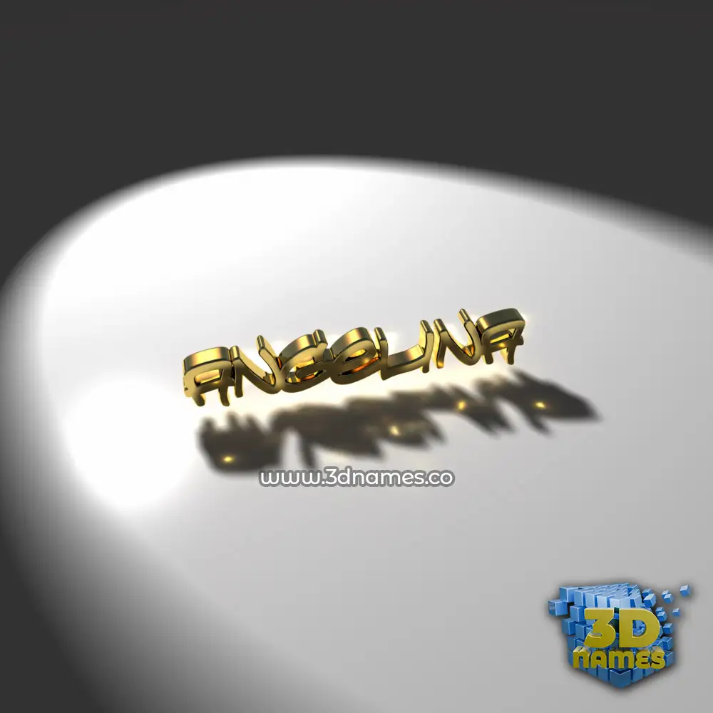 angelina in Gold Shine style - 3D name wallpaper