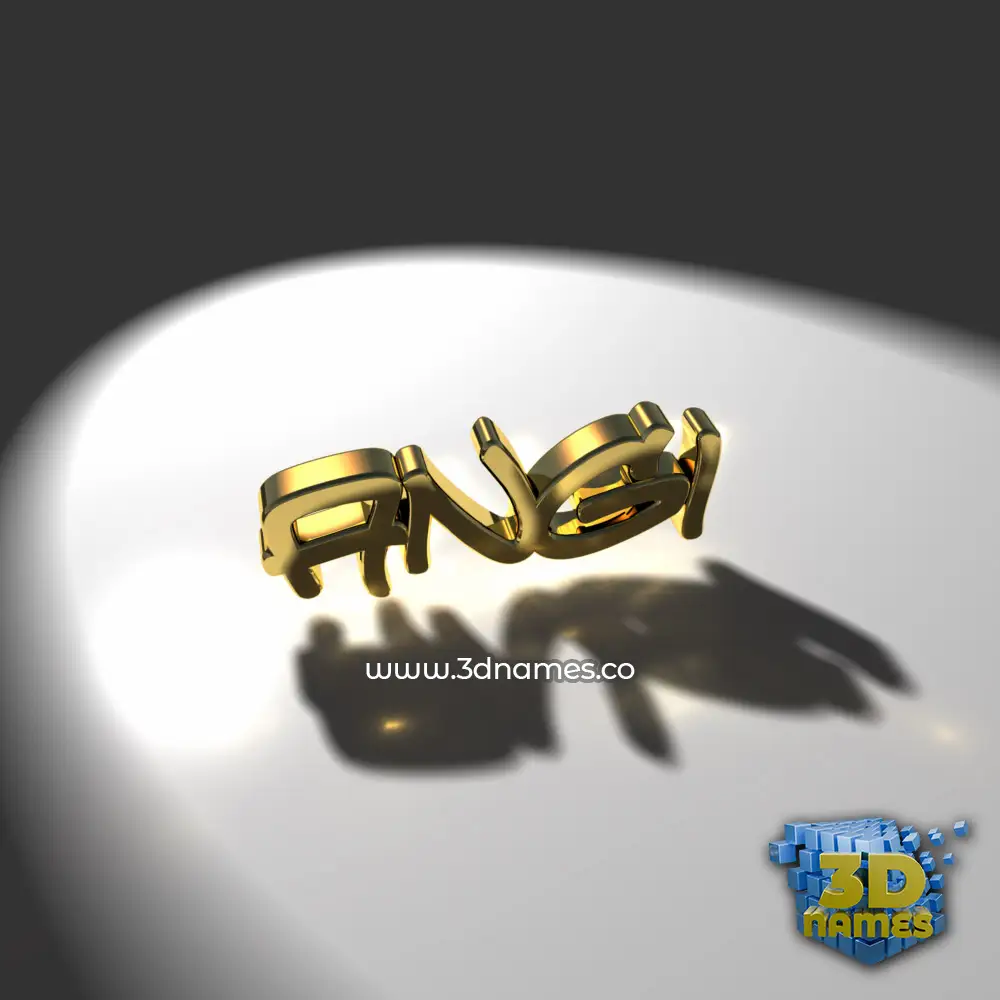 angi in Gold Shine style - 3D name wallpaper