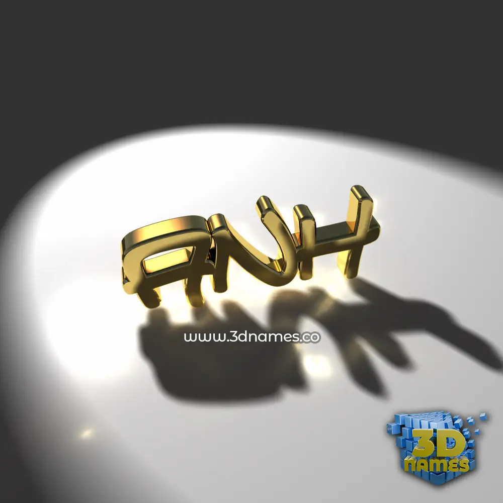 anh in Gold Shine style - 3D name wallpaper