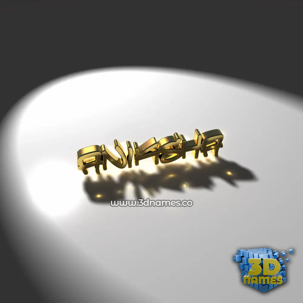 aniksha in Gold Shine style - 3D name wallpaper