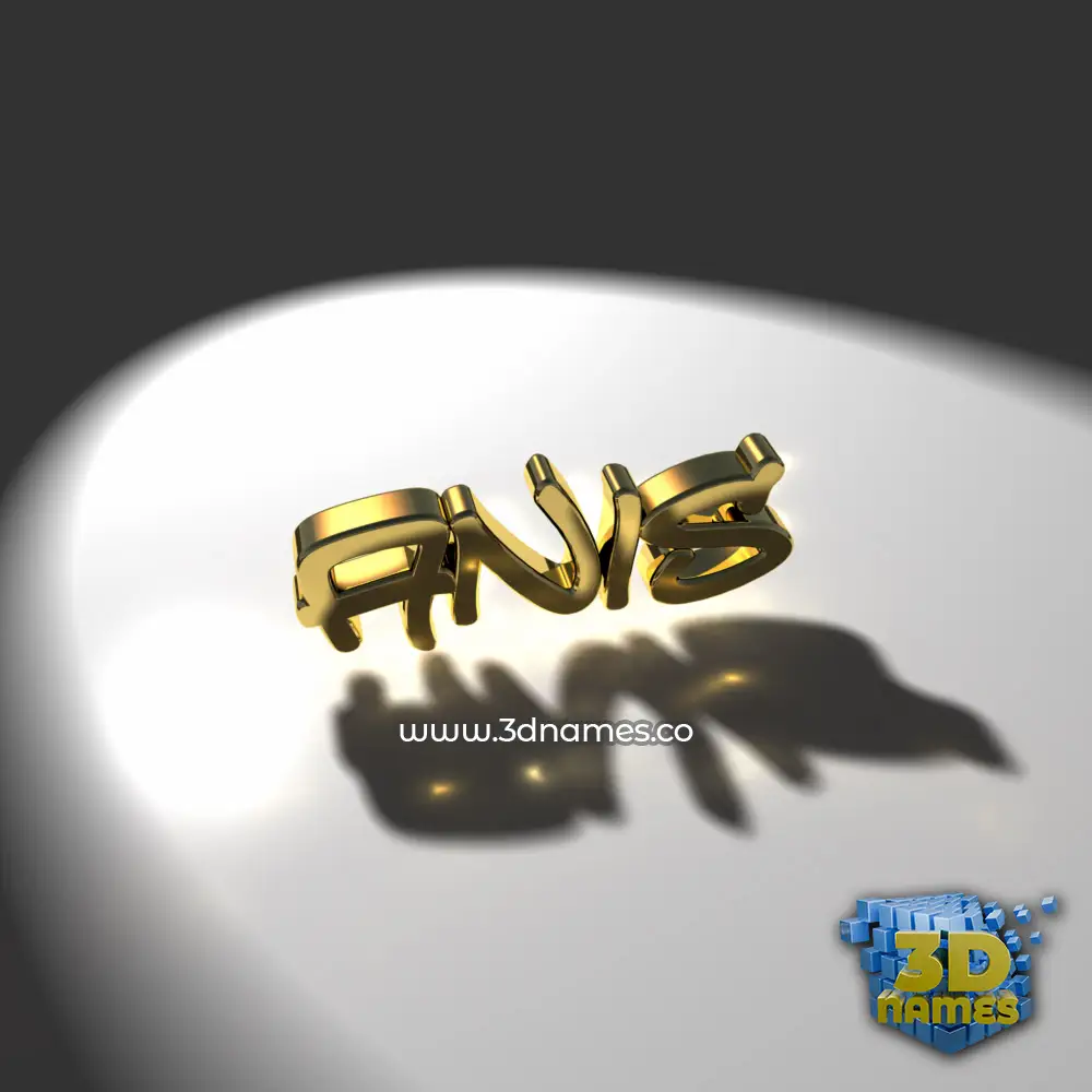 anis in Gold Shine style - 3D name wallpaper