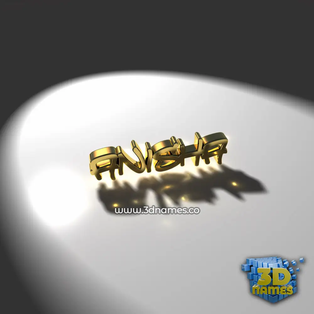 anisha in Gold Shine style - 3D name wallpaper