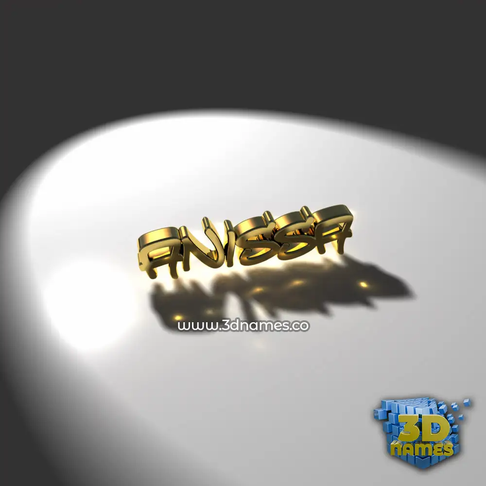 anissa in Gold Shine style - 3D name wallpaper