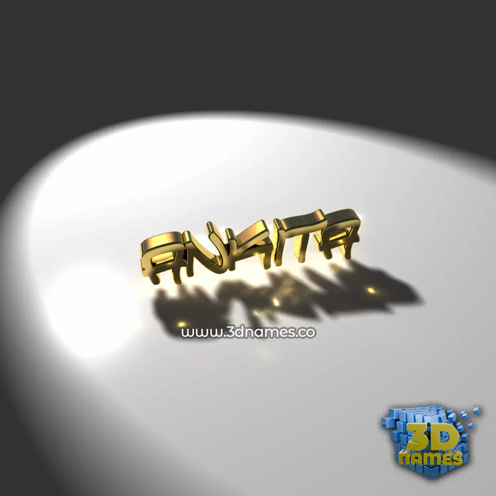 ankita in Gold Shine style - 3D name wallpaper