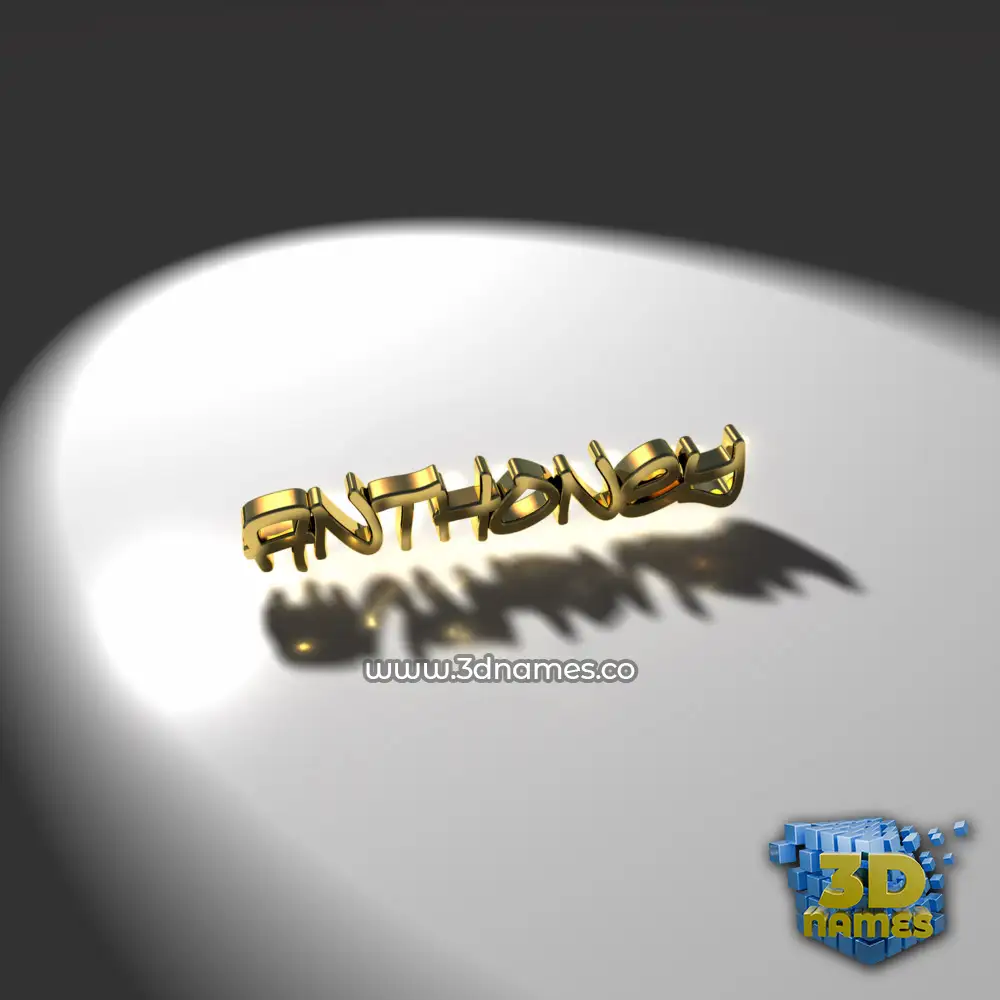 anthoney in Gold Shine style - 3D name wallpaper