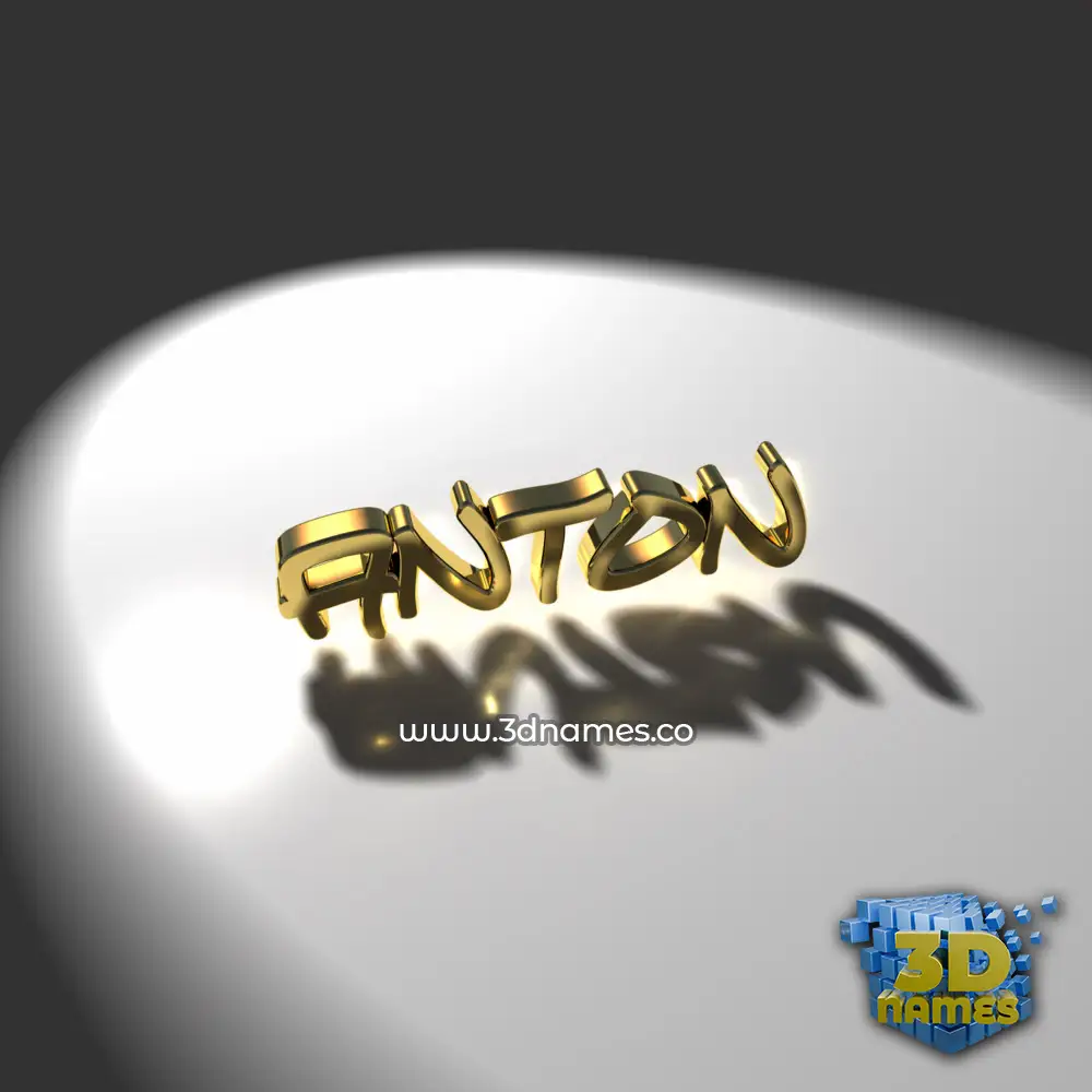anton in Gold Shine style - 3D name wallpaper