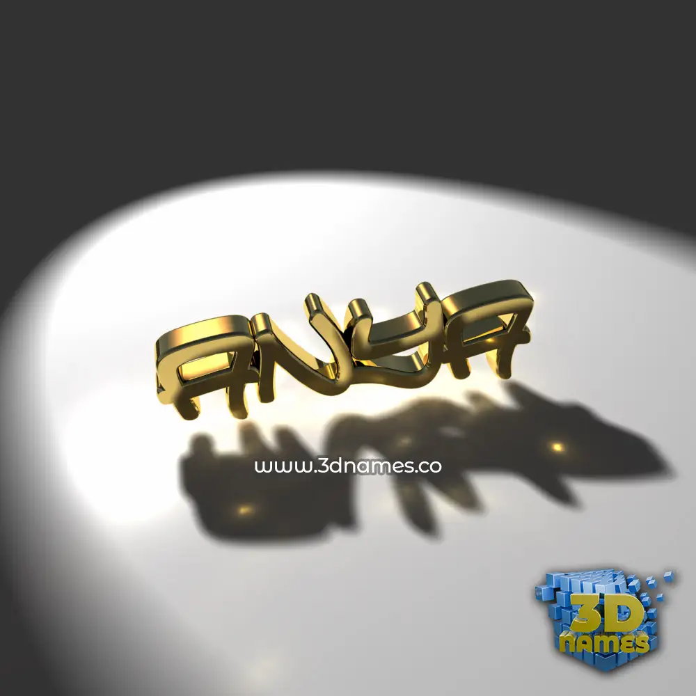 anya in Gold Shine style - 3D name wallpaper