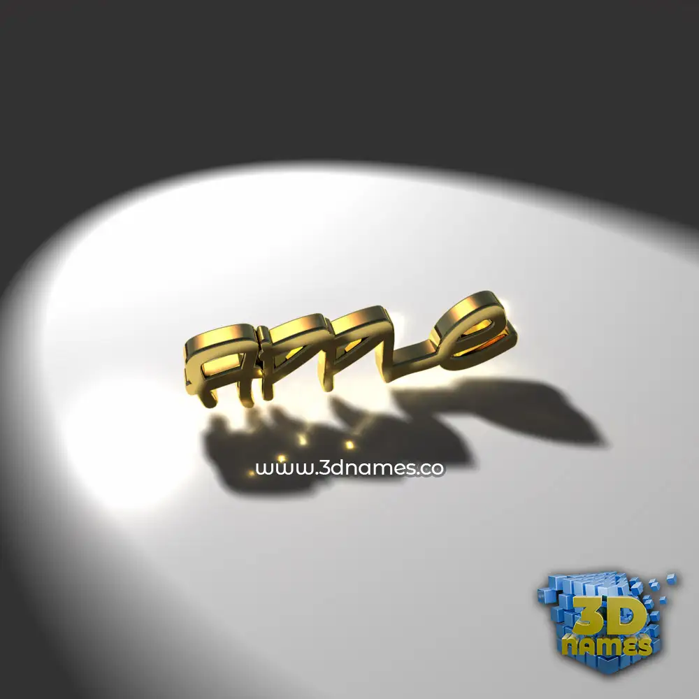 apple in Gold Shine style - 3D name wallpaper