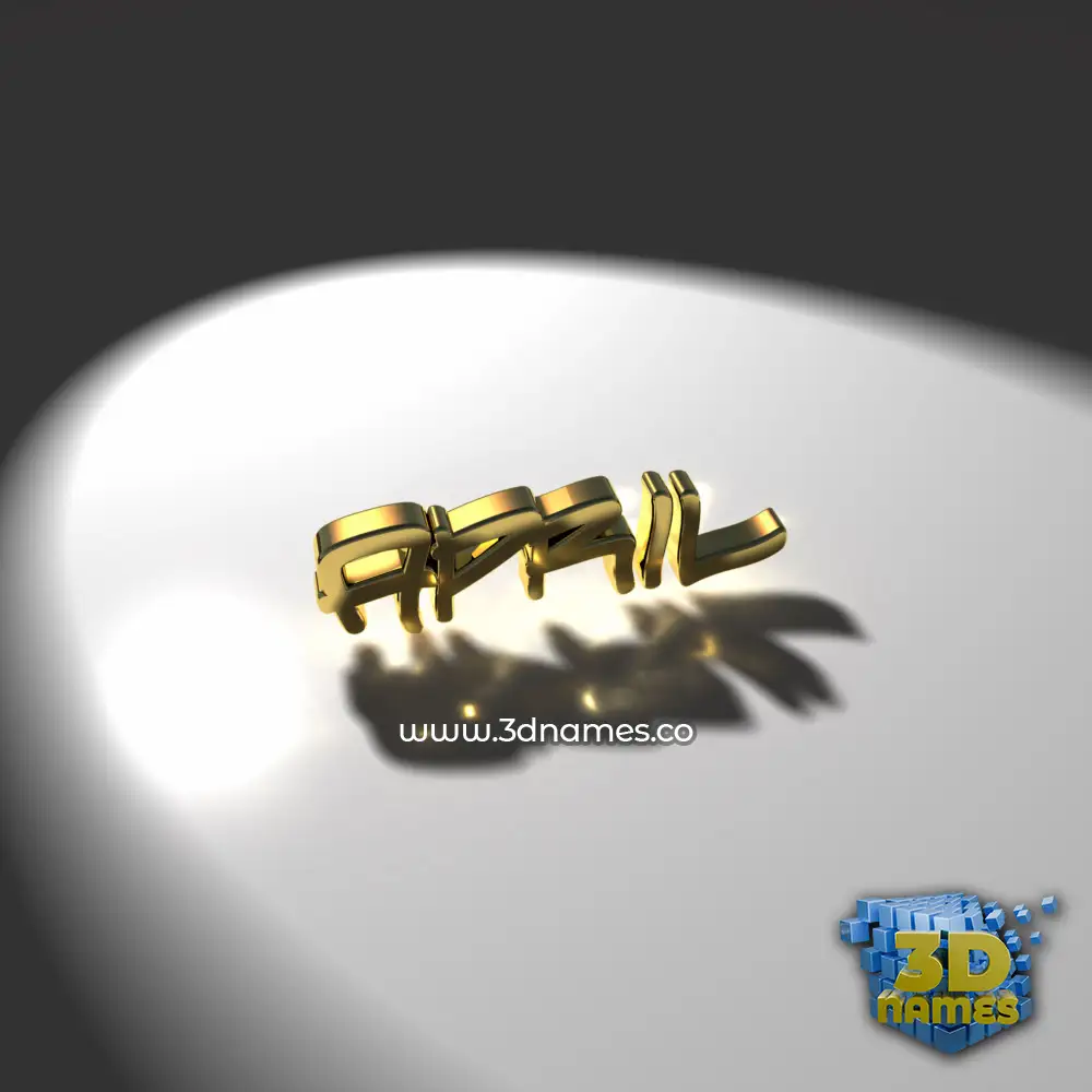 april in Gold Shine style - 3D name wallpaper