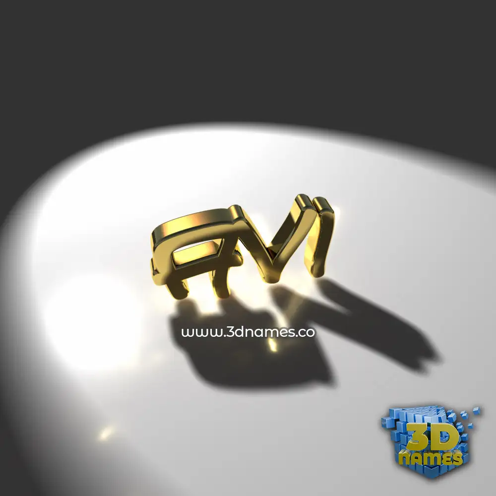 avi in Gold Shine style - 3D name wallpaper
