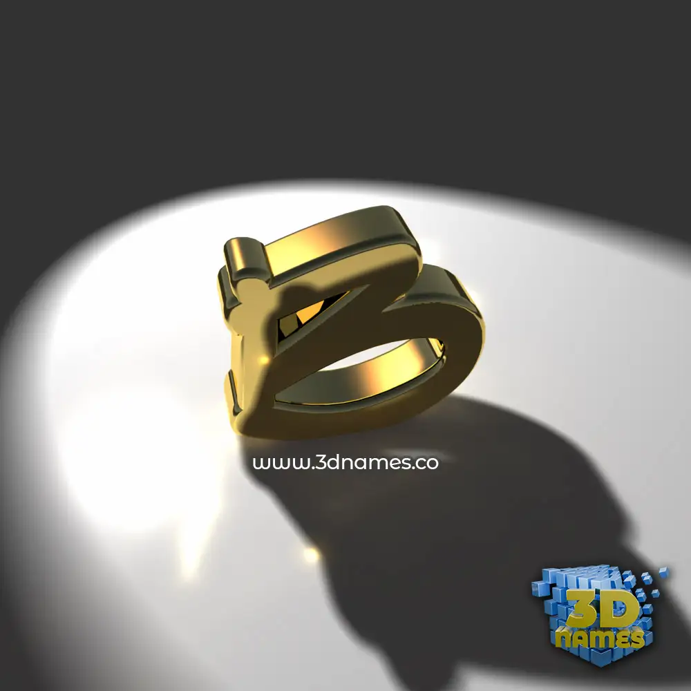 b in Gold Shine style - 3D name wallpaper