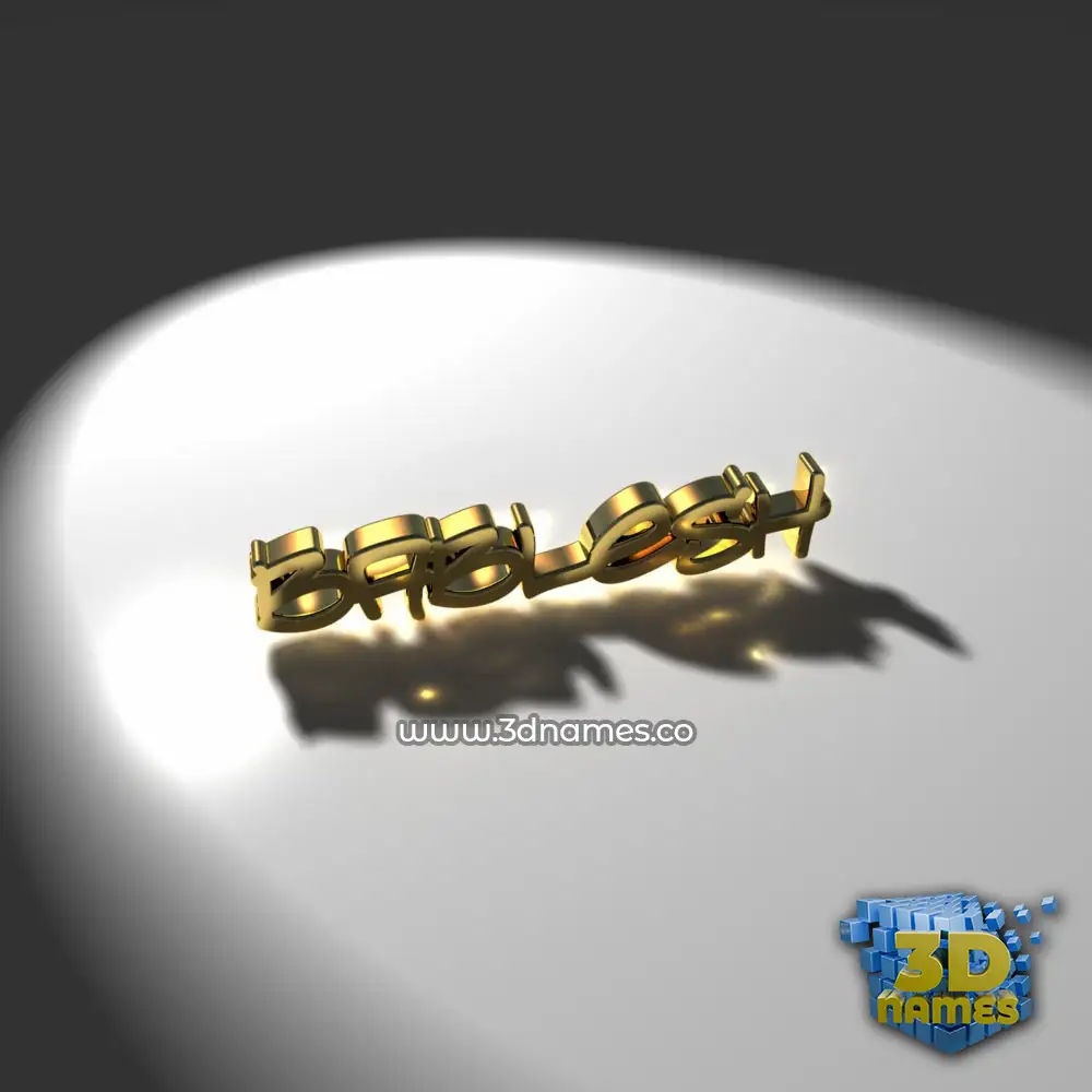 bablesh in Gold Shine style - 3D name wallpaper