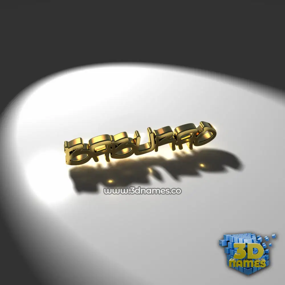 baburao in Gold Shine style - 3D name wallpaper