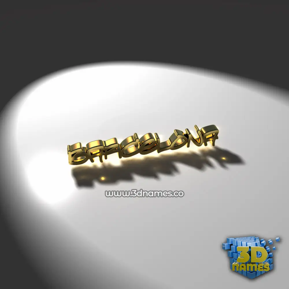 barcelona in Gold Shine style - 3D name wallpaper