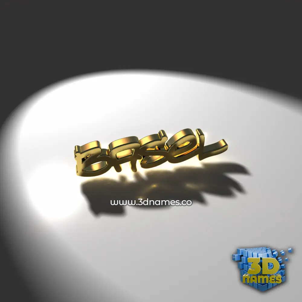 basel in Gold Shine style - 3D name wallpaper