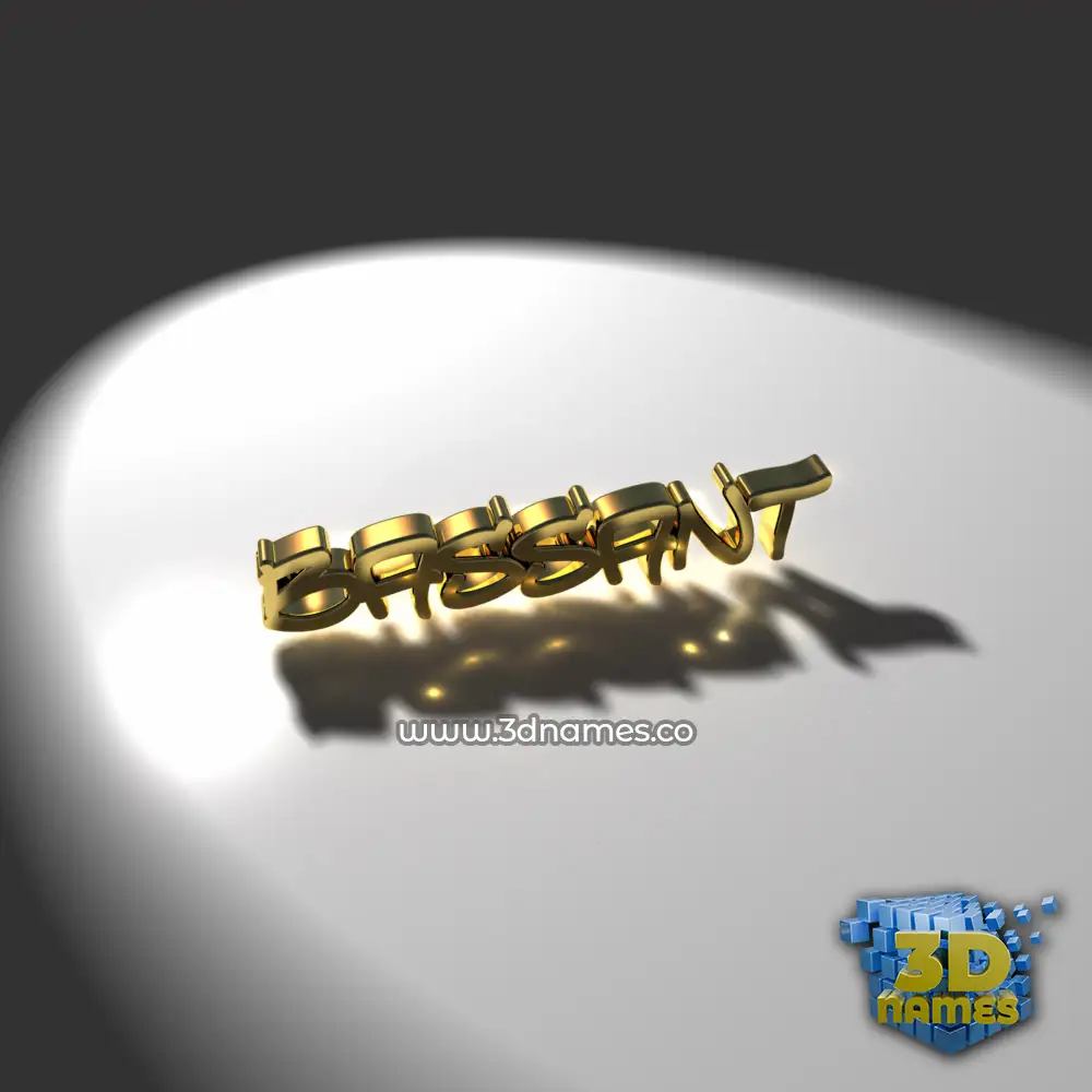 bassant in Gold Shine style - 3D name wallpaper