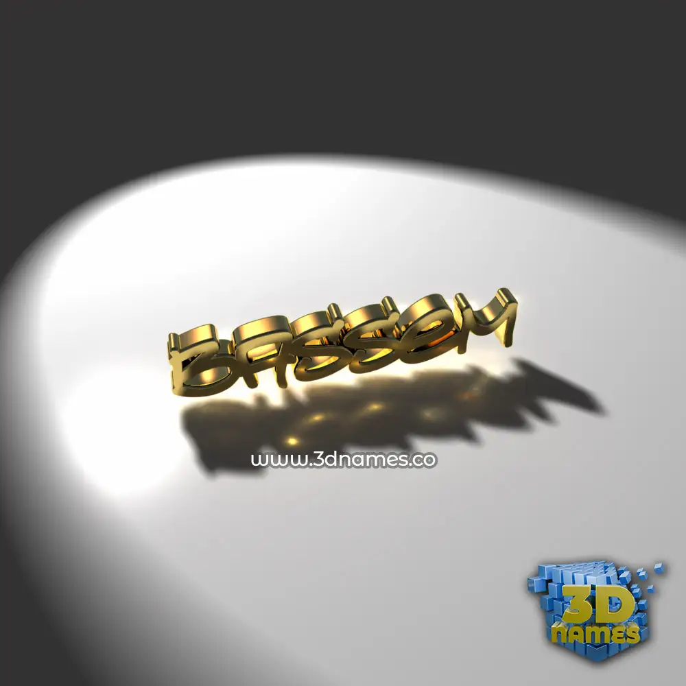 bassem in Gold Shine style - 3D name wallpaper