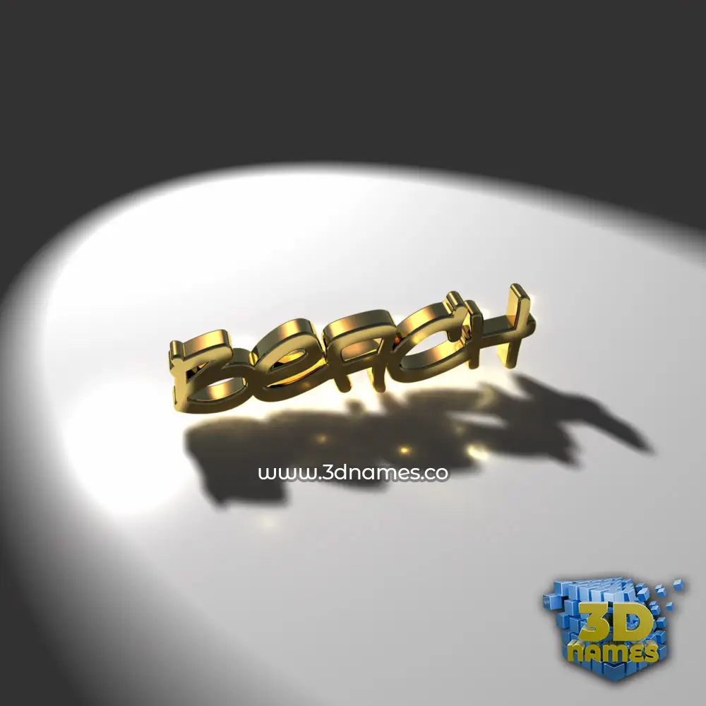beach in Gold Shine style - 3D name wallpaper