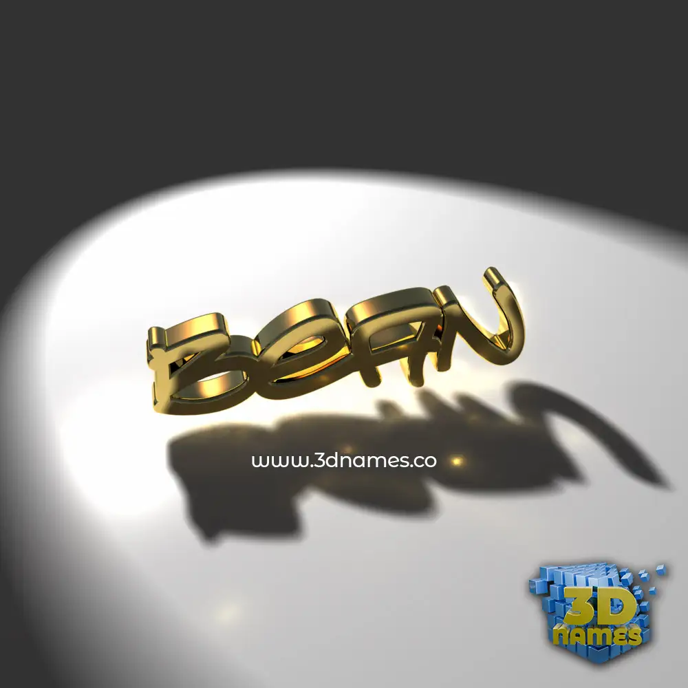 bean in Gold Shine style - 3D name wallpaper