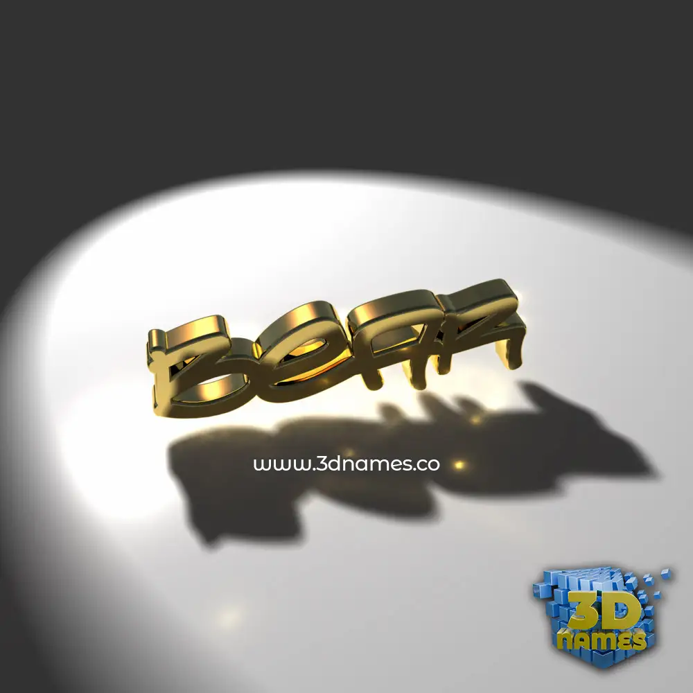 bear in Gold Shine style - 3D name wallpaper