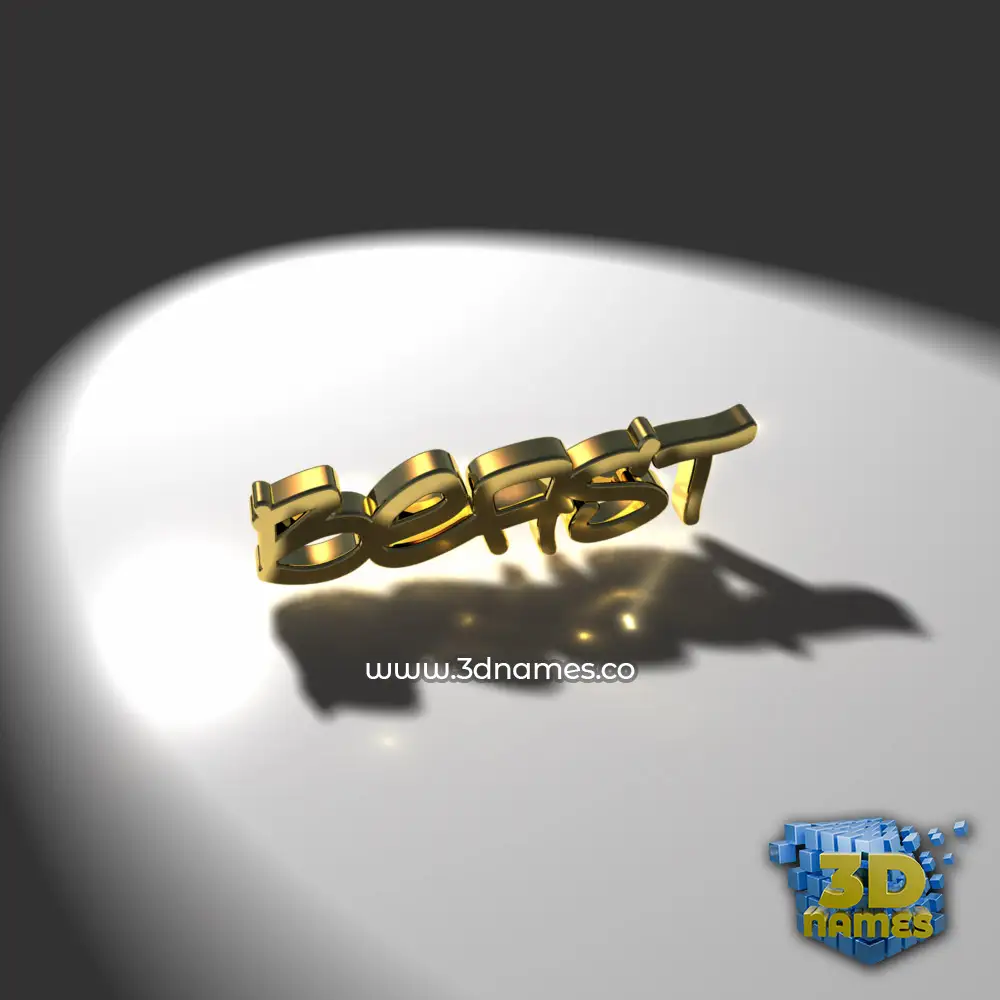 beast in Gold Shine style - 3D name wallpaper
