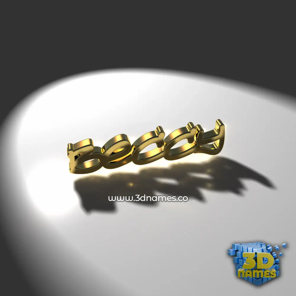 beccy in Gold Shine style - 3D name wallpaper
