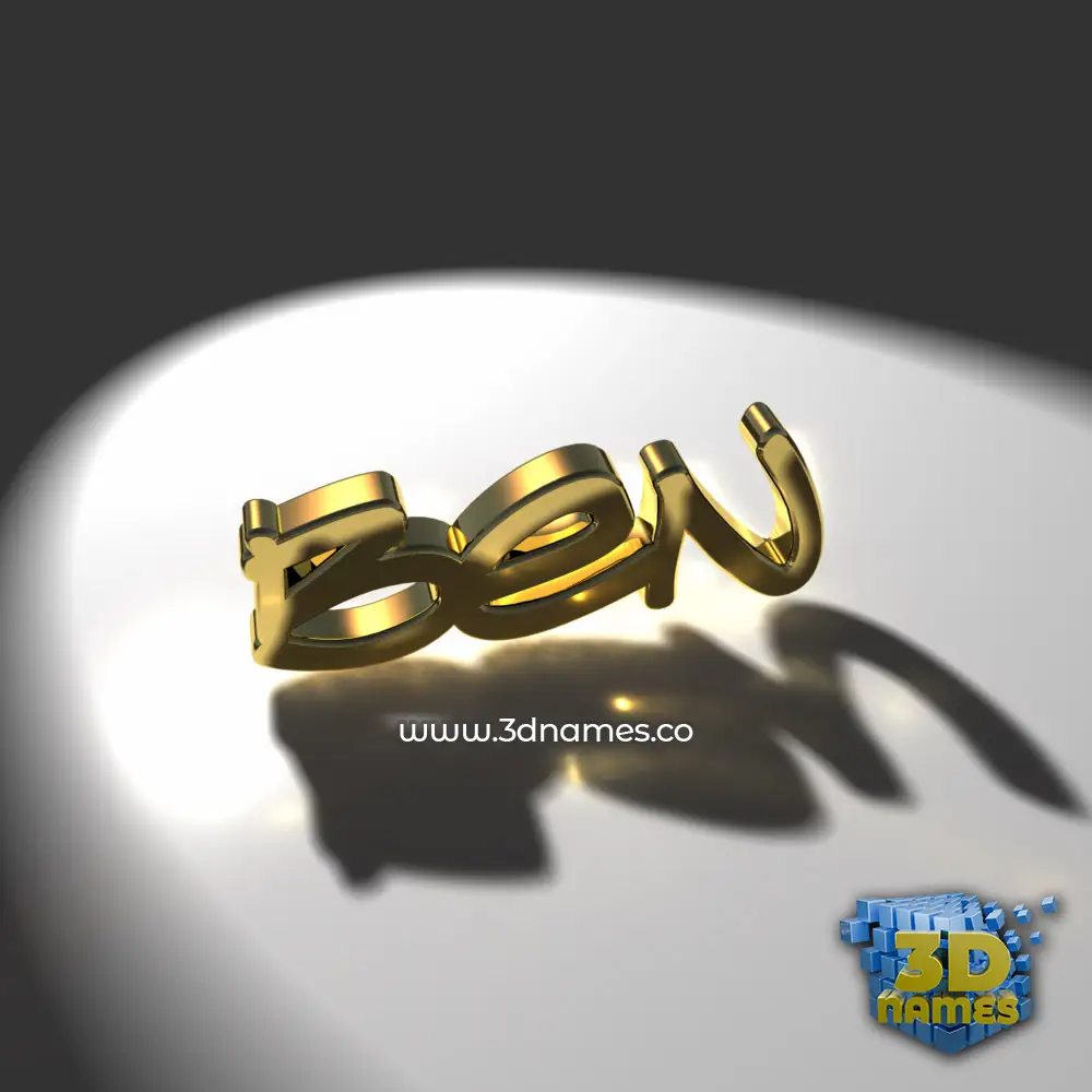 ben in Gold Shine style - 3D name wallpaper