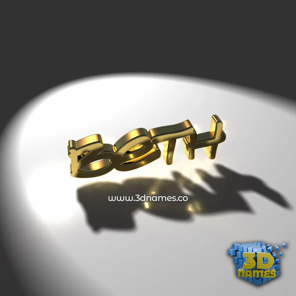 beth in Gold Shine style - 3D name wallpaper