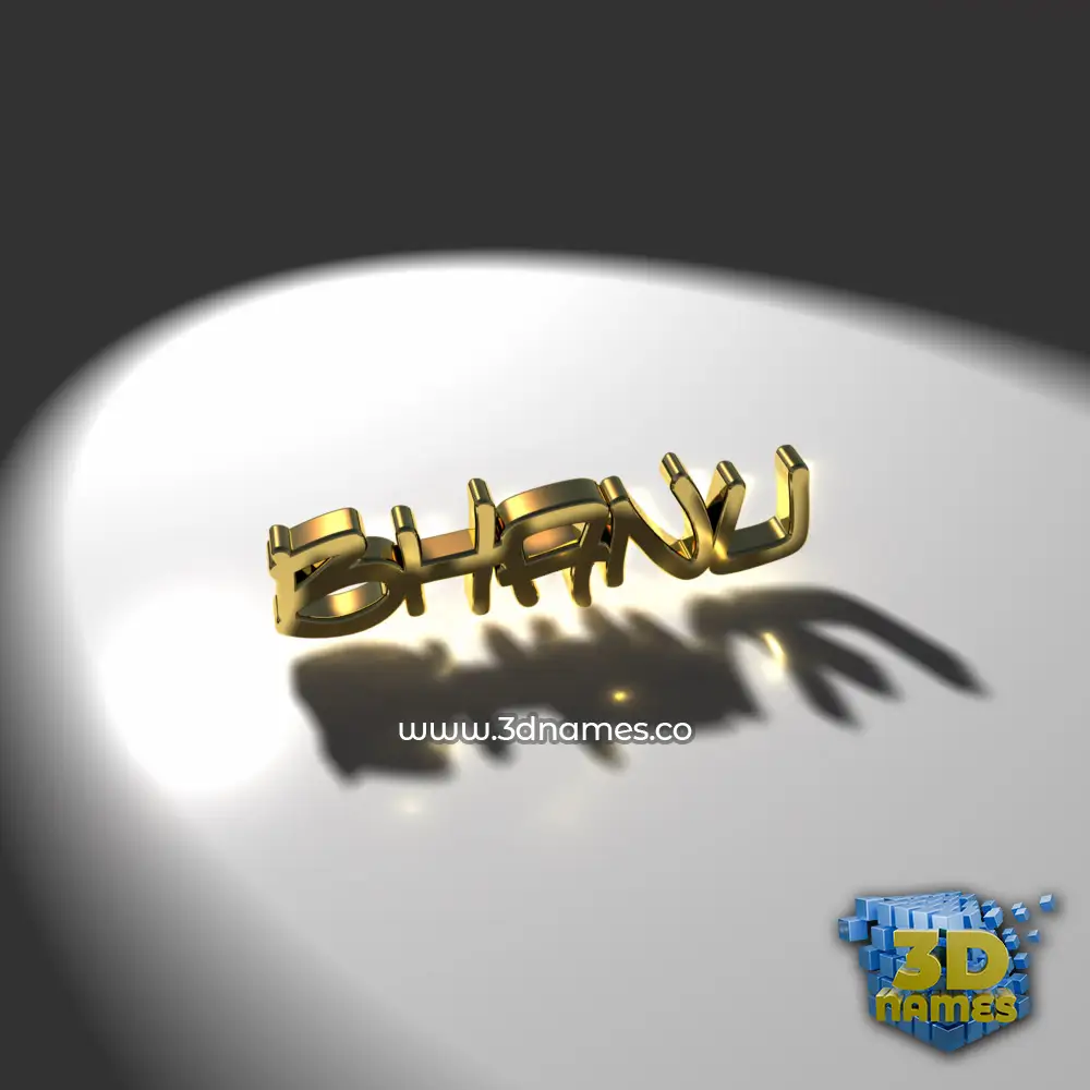 bhanu in Gold Shine style - 3D name wallpaper