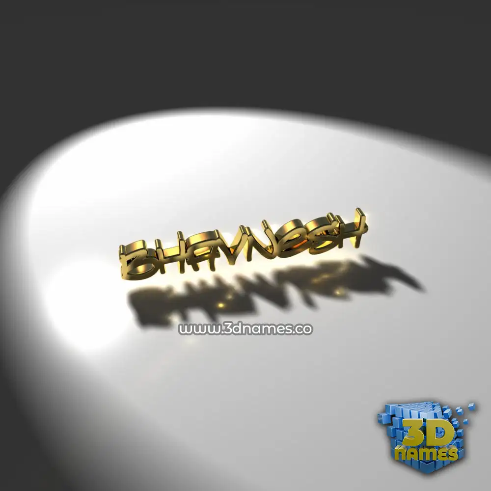 bhavnesh in Gold Shine style - 3D name wallpaper
