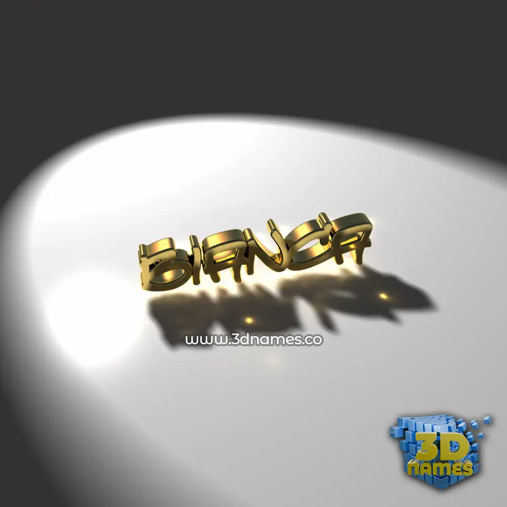 bianca in Gold Shine style - 3D name wallpaper
