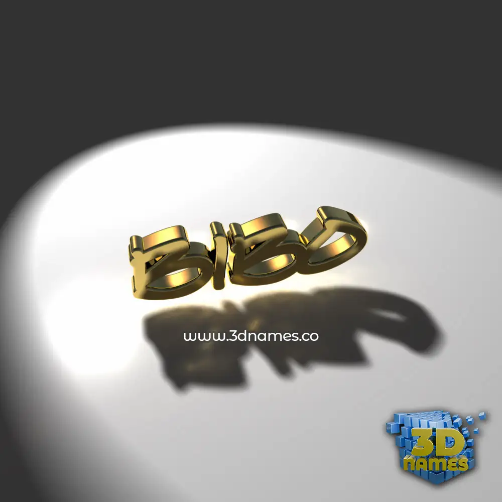 bibo in Gold Shine style - 3D name wallpaper