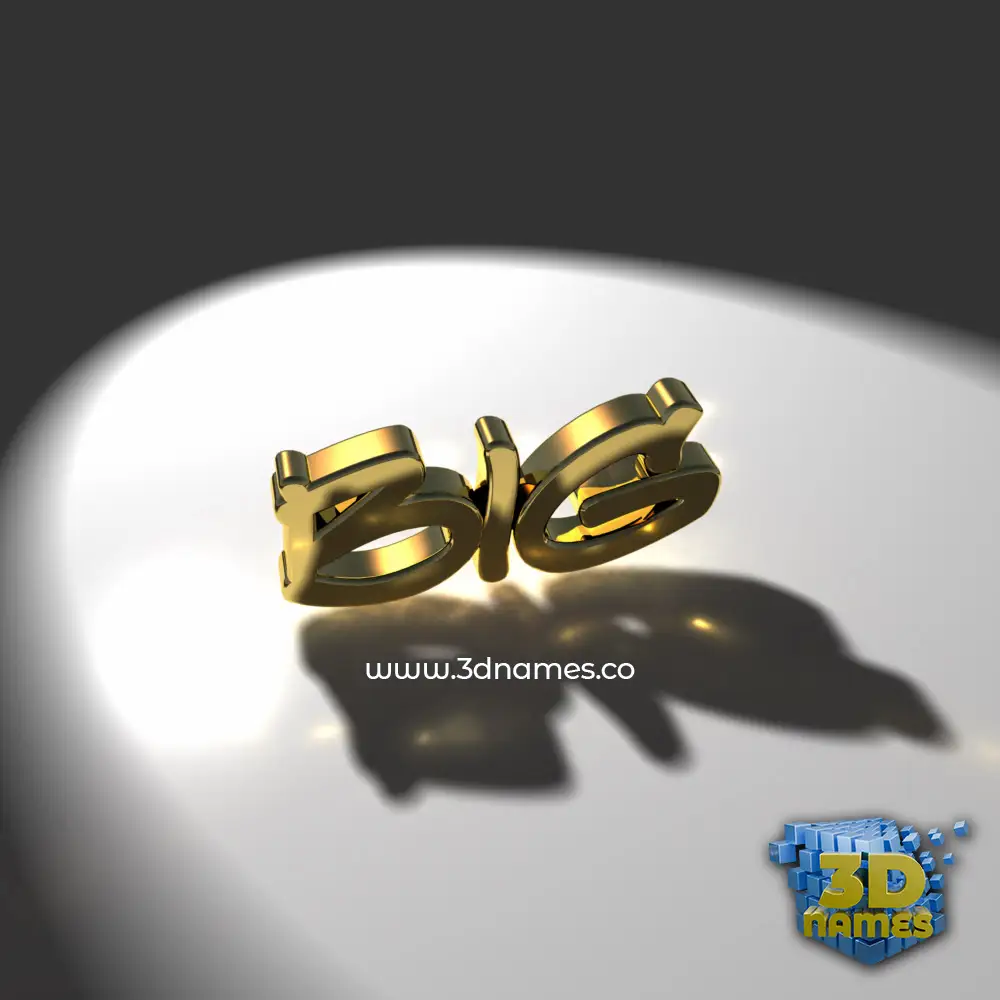 big in Gold Shine style - 3D name wallpaper