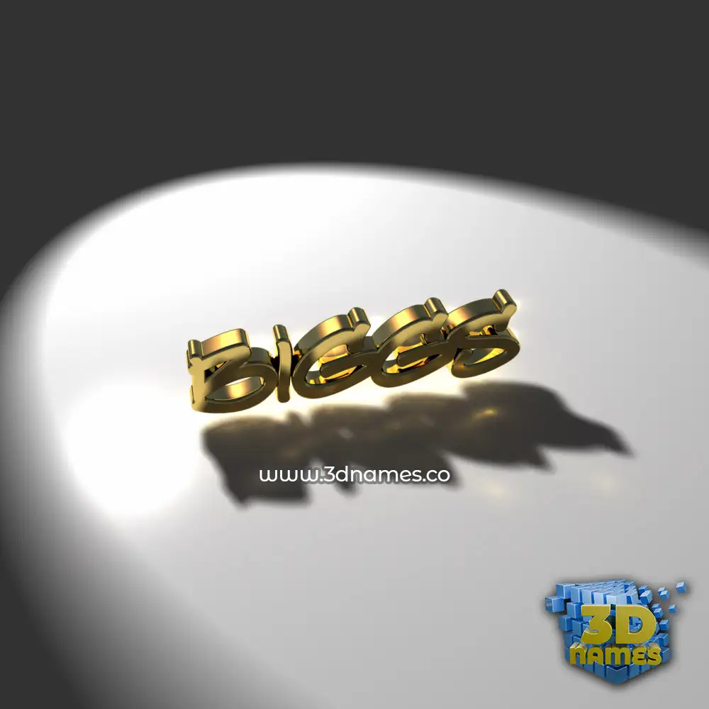 biggs in Gold Shine style - 3D name wallpaper