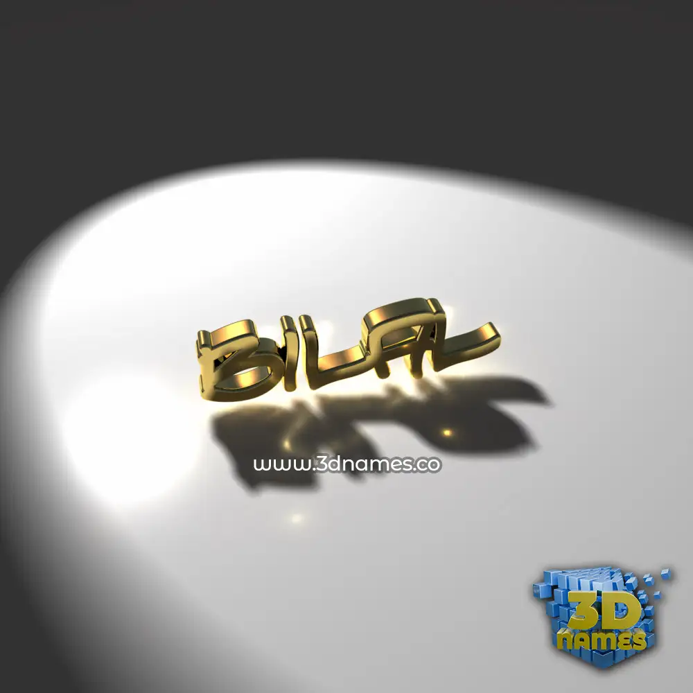 bilal in Gold Shine style - 3D name wallpaper