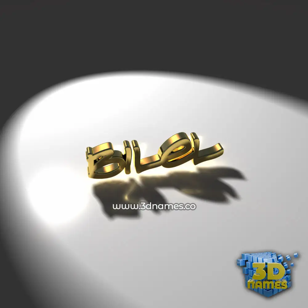 bilel in Gold Shine style - 3D name wallpaper