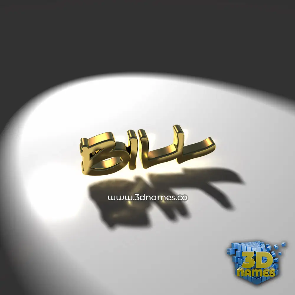 bill in Gold Shine style - 3D name wallpaper