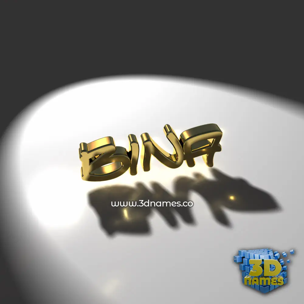 bina in Gold Shine style - 3D name wallpaper