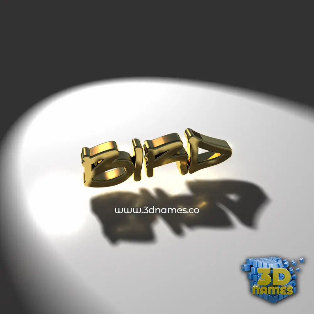 bird in Gold Shine style - 3D name wallpaper