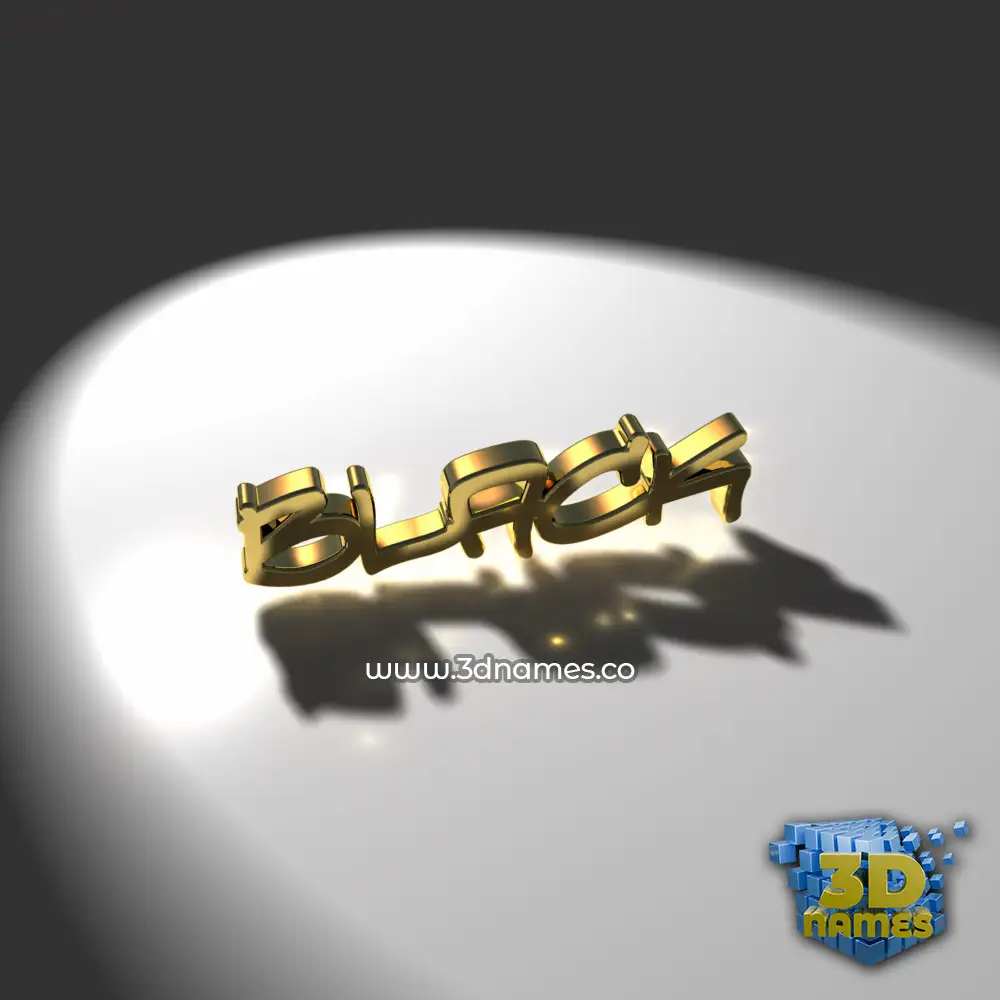 black in Gold Shine style - 3D name wallpaper