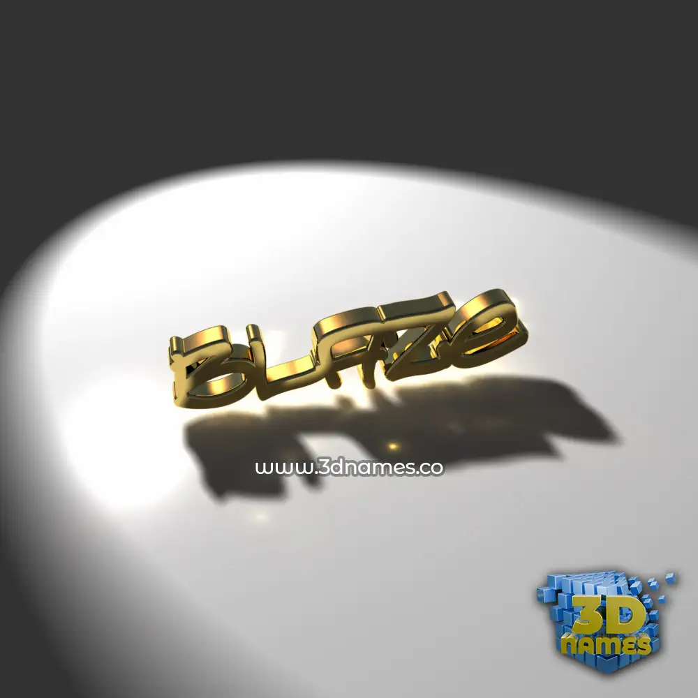 blaze in Gold Shine style - 3D name wallpaper