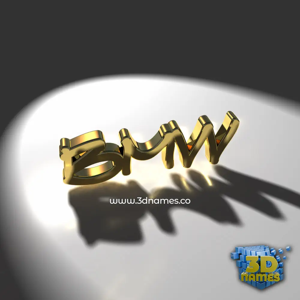 bmw in Gold Shine style - 3D name wallpaper