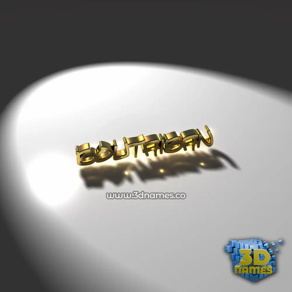 boutaiban in Gold Shine style - 3D name wallpaper